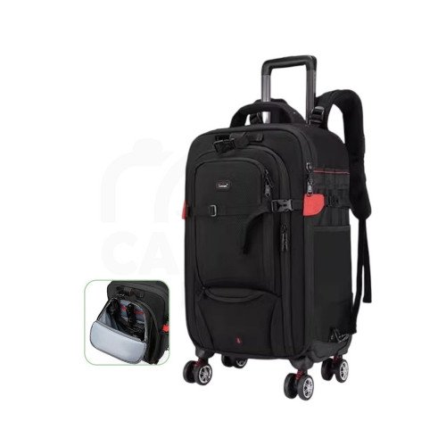 Camera Trolley Backpack with Wheels Professional DSLR Travel Bag (45L)