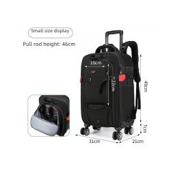 Camera Trolley Backpack with Wheels Professional DSLR Travel Bag (45L)