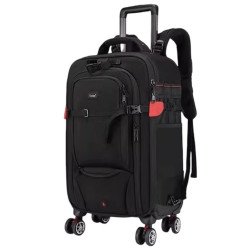 Camera Trolley Backpack with Wheels Professional DSLR Travel Bag (45L)