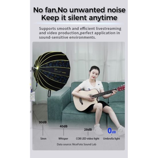 NiceFoto DF120-3000A 300W Bi-Color Umbrella Light(With Grid)