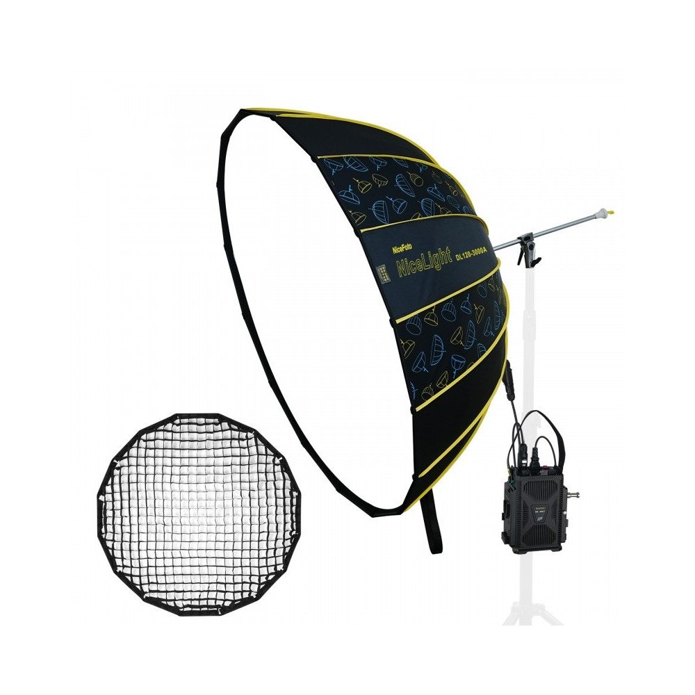 NiceFoto DL120-3000A 300W Bi-Color Umbrella Light(With Grid)