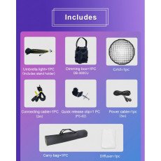 NiceFoto DL120-3000C 300W RGB Umbrella Light(With Grid) NiceFoto DL120-3000C 300W RGB Umbrella Light(With Grid)
