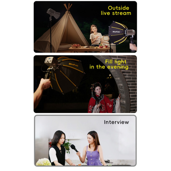 NiceFoto AR-600A Bi-Color Mini Portable LED Video Light Kit