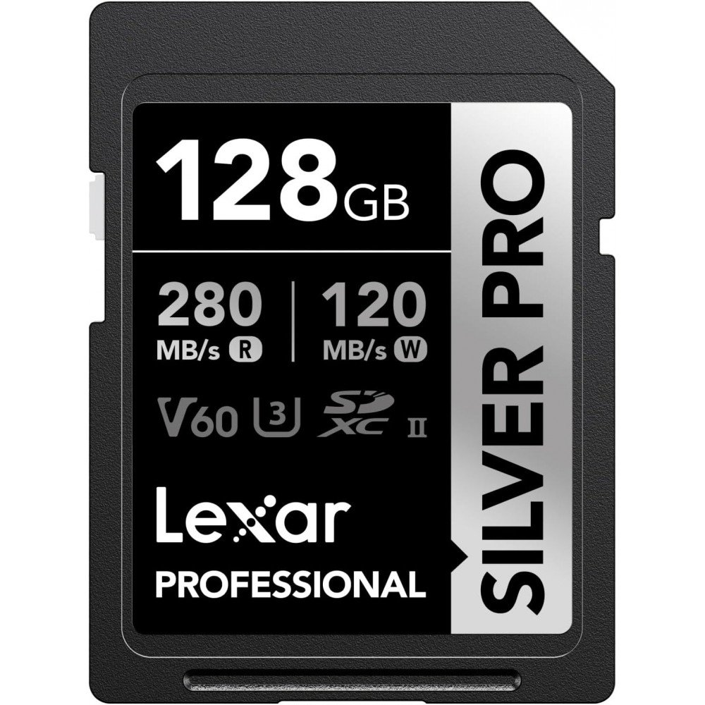 Lexar 128GB Professional Silver Pro SDXC UHS-II Memory Card