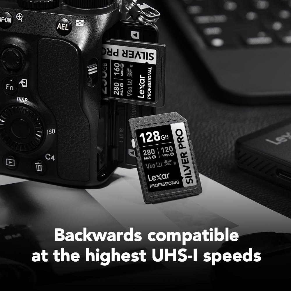 Lexar 128GB Professional Silver Pro SDXC UHS-II Memory Card