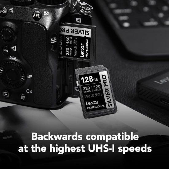 Lexar 128GB Professional Silver Pro SDXC UHS-II Memory Card