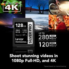 Lexar 128GB Professional Silver Pro SDXC UHS-II Memory Card