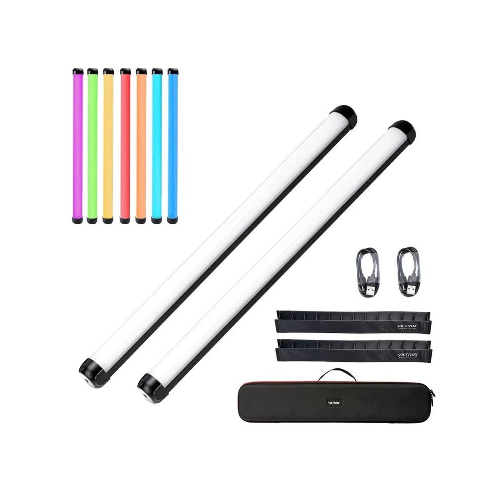 VILTROX K60 2 Kits 20W RGB Tube Light with Grid and Carry Bag VILTROX K60 2 Kits 20W RGB Tube Light with Grid and Carry Bag