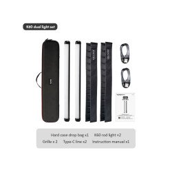 VILTROX K60 2 Kits 20W RGB Tube Light with Grid and Carry Bag