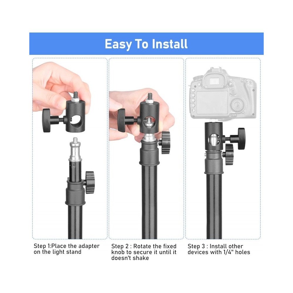 Photography Light Holder Speedlight Mounting Stand Adapter 1/4 Thread Adapter