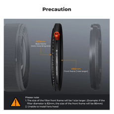 K&F Concept 82mm Nano-X ND2-32 Variable ND+CPL+Black Mist 1/4 3in1 Filter