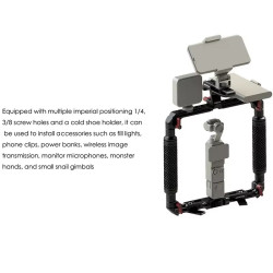 DH01 Dual Handheld Ring Grip Bracket for DJI Pocket 3 Instan360 X3/X4/5 Action Camera