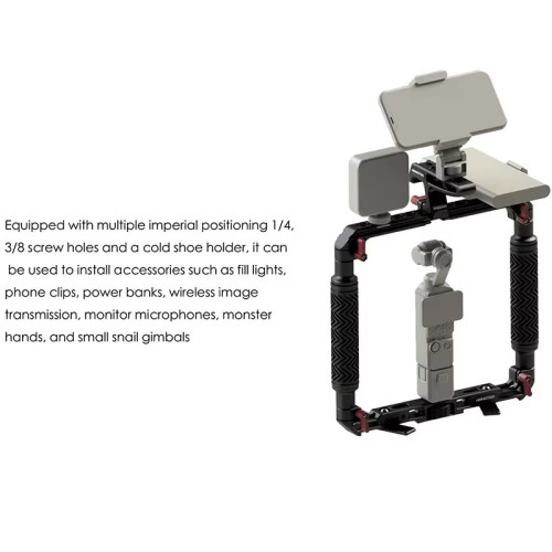 DH01 Dual Handheld Ring Grip Bracket for DJI Pocket 3 Instan360 X3/X4/5 Action Camera
