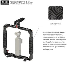 DH01 Dual Handheld Ring Grip Bracket for DJI Pocket 3 Instan360 X3/X4/5 Action Camera