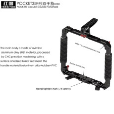 DH01 Dual Handheld Ring Grip Bracket for DJI Pocket 3 Instan360 X3/X4/5 Action Camera