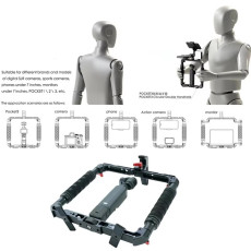 DH01 Dual Handheld Ring Grip Bracket for DJI Pocket 3 Instan360 X3/X4/5 Action Camera