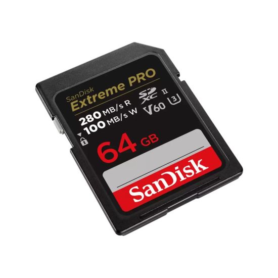 SanDisk Extreme Pro SDXC 64GB 280MB/s UHS-II V60 SD Memory Card SanDisk Extreme Pro SDXC 64GB 280MB/s UHS-II V60 SD Memory Card