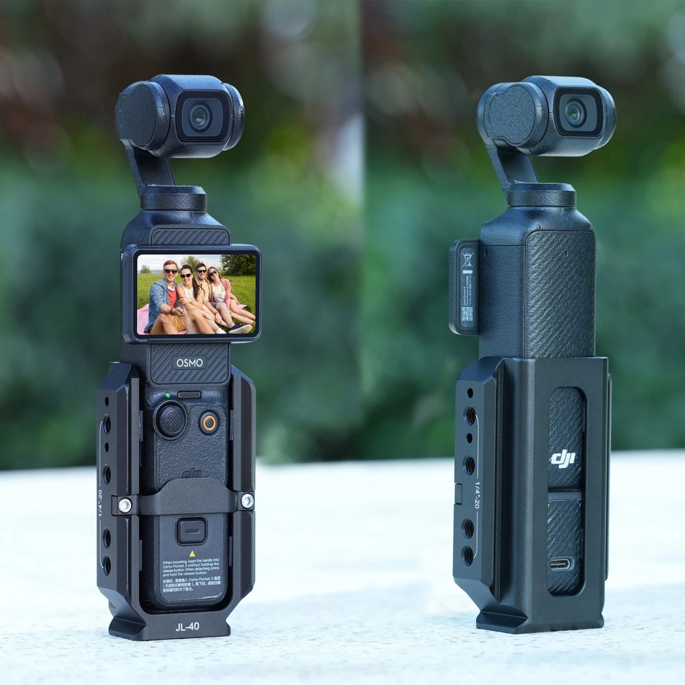 Camera Video Cage & Dual NATO Side Handle Kit for DJI Osmo Pocket 3 Vlogging