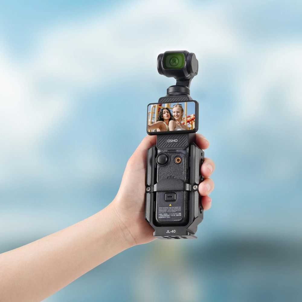 Camera Video Cage & Dual NATO Side Handle Kit for DJI Osmo Pocket 3 Vlogging