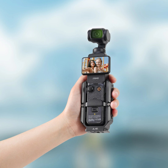 Camera Video Cage & Dual NATO Side Handle Kit for DJI Osmo Pocket 3 Vlogging