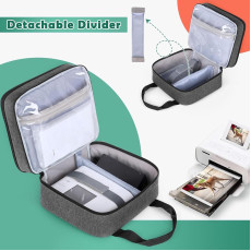 Photo Printer Bag Suitable for SELPHY CP1500 CP1300 CP1200 Polyester Photo Printer Bag with Accessory Compartments