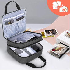 Photo Printer Bag Suitable for SELPHY CP1500 CP1300 CP1200 Polyester Photo Printer Bag with Accessory Compartments