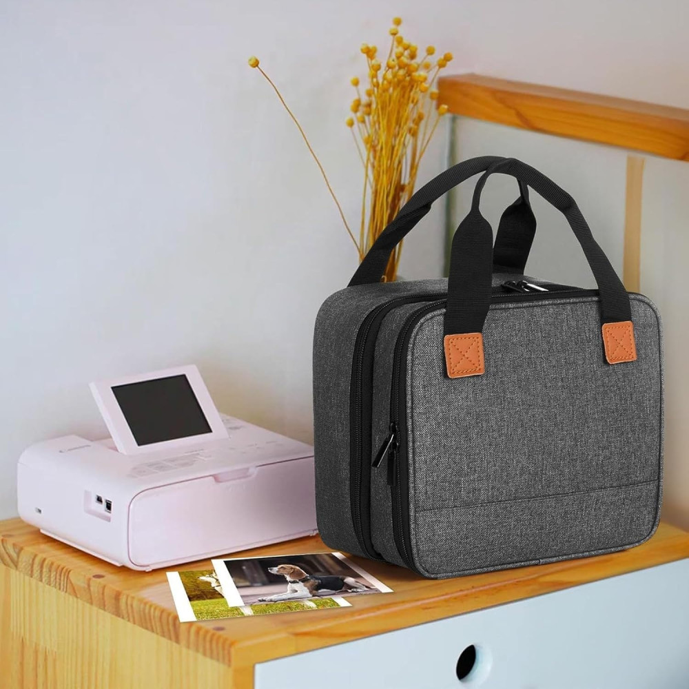 Photo Printer Bag Suitable for SELPHY CP1500 CP1300 CP1200 Polyester Photo Printer Bag with Accessory Compartments
