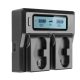 LCD Dual Channel Battery Charger For Canon LP-04/LP-E19 1DX 1D Mark III IV