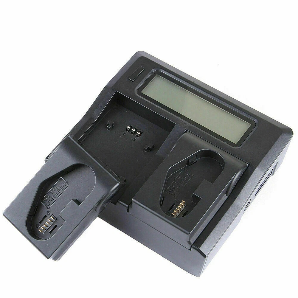 LCD Dual Channel Battery Charger For Canon LP-04/LP-E19 1DX 1D Mark III IV
