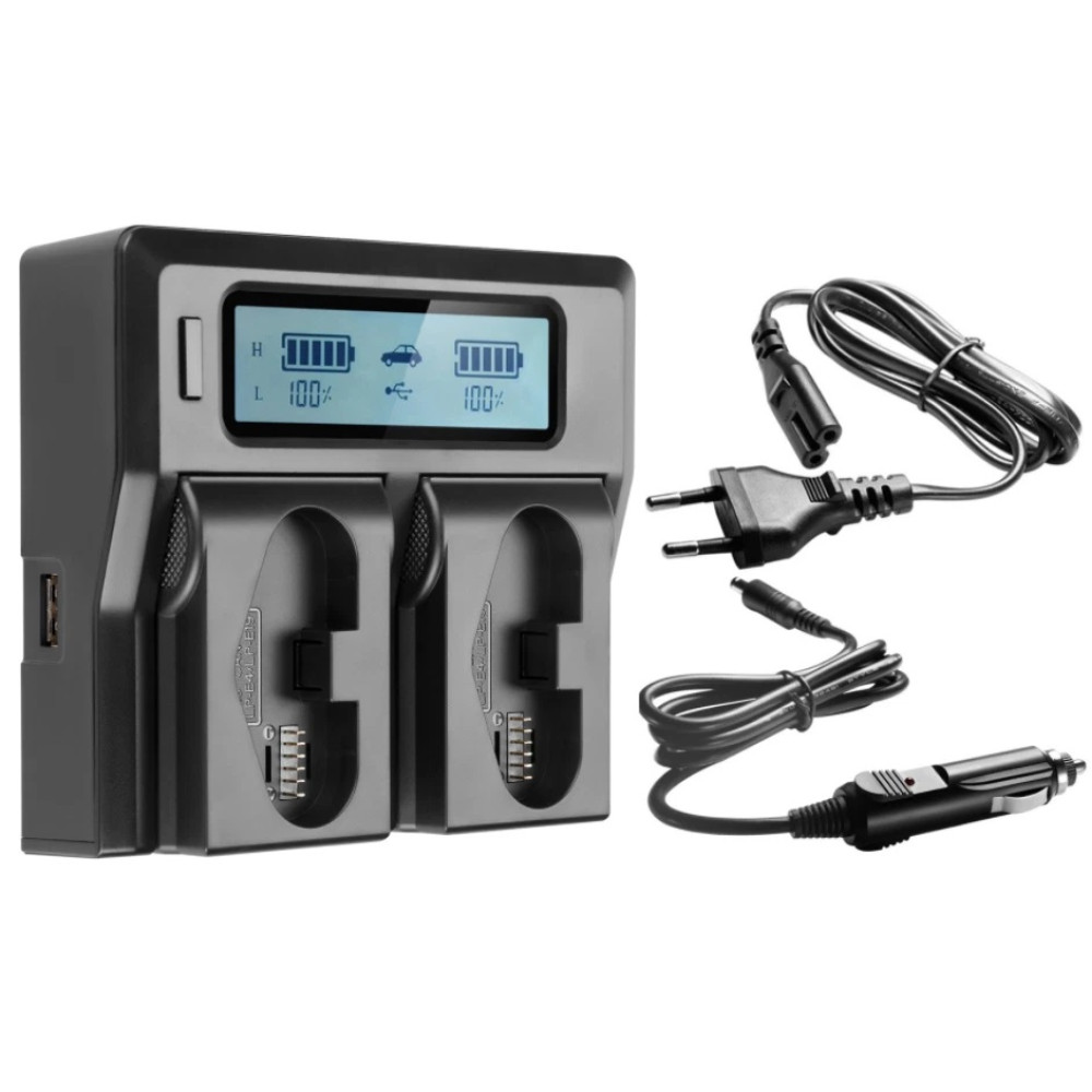 LCD Dual Channel Battery Charger For Canon LP-04/LP-E19 1DX 1D Mark III IV