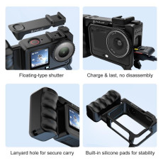 For DJI Osmo Action 6 PULUZ Street Photography Handle ABS Plastic Hand Grip with Cold Shoe