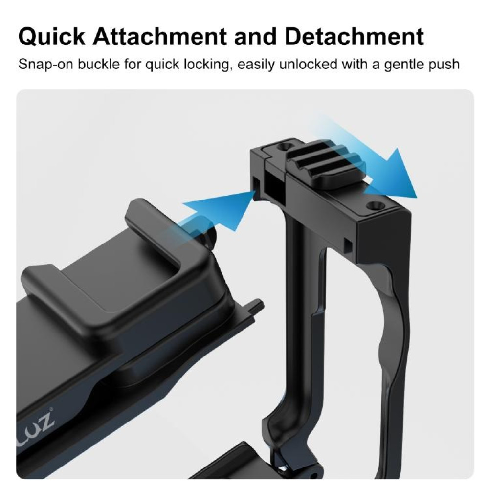 For DJI Osmo Action 6 PULUZ Street Photography Handle ABS Plastic Hand Grip with Cold Shoe