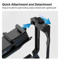 For DJI Osmo Action 6 PULUZ Street Photography Handle ABS Plastic Hand Grip with Cold Shoe