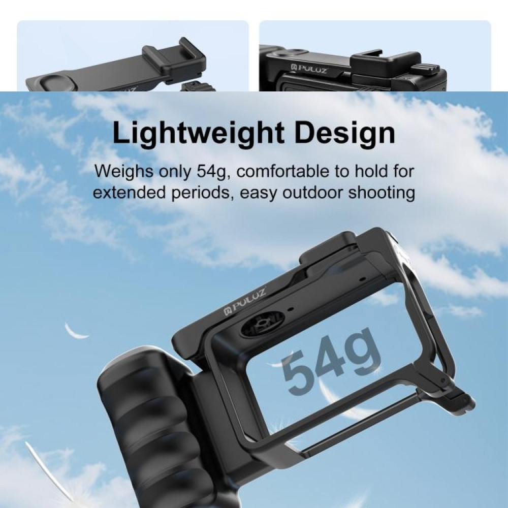 For DJI Osmo Action 6 PULUZ Street Photography Handle ABS Plastic Hand Grip with Cold Shoe