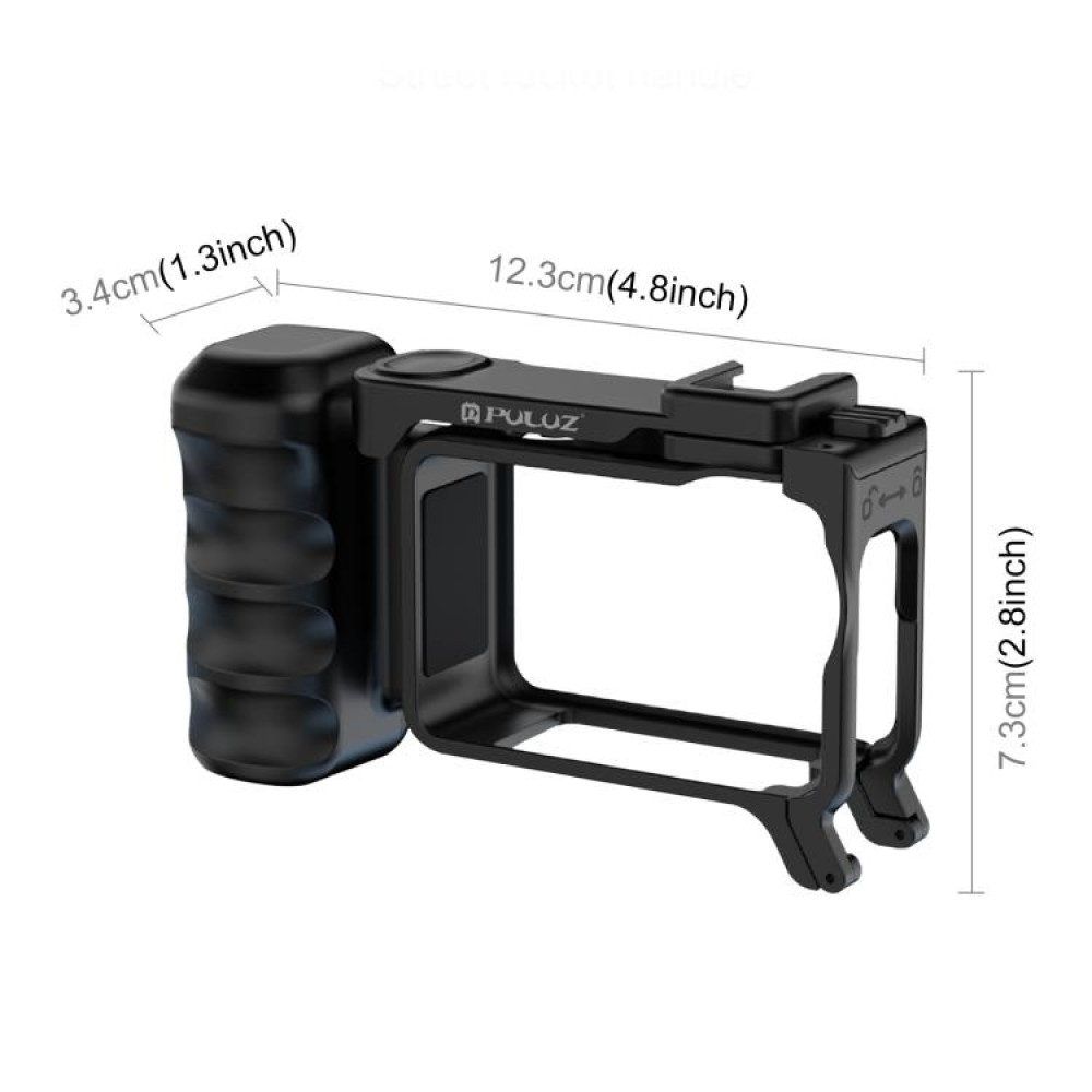 For DJI Osmo Action 6 PULUZ Street Photography Handle ABS Plastic Hand Grip with Cold Shoe
