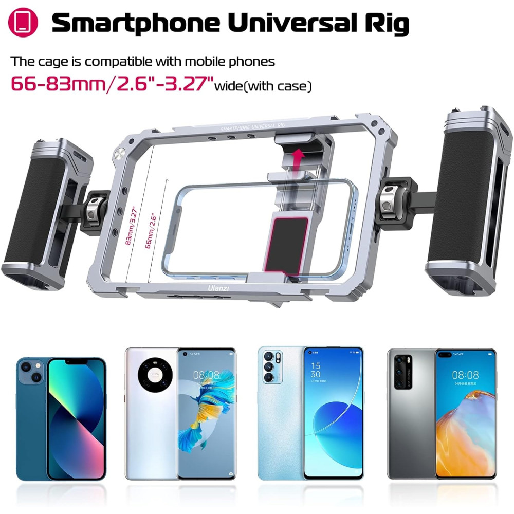 Ulanzi Universal Metal Cage Video Rig with HANDLES for Smartphones