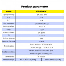 NiceFoto FB-1000C 100W RGBW Folding Fabric LED Light