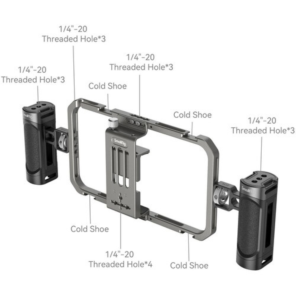 SmallRig Universal Phone Cage Smartphone Video Rig Kit with Handles