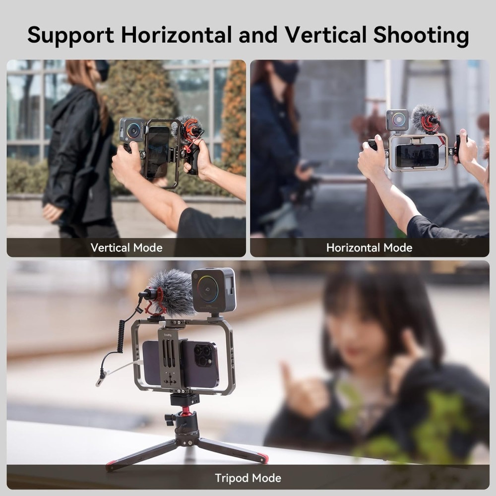 SmallRig Universal Phone Cage Smartphone Video Rig Kit with Handles