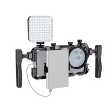 BAFANG BFT-05A Universal Phone Video Rig with Dual Handles Smartphone Cage Stabilizer for Video Recording