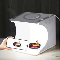 PULUZ 23cm Ring LED Panel Folding Portable Light Photo Lighting Studio Shooting Tent Box Kit with 6 Colors Backdrops