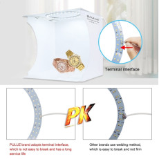 PULUZ 23cm Ring LED Panel Folding Portable Light Photo Lighting Studio Shooting Tent Box Kit with 6 Colors Backdrops