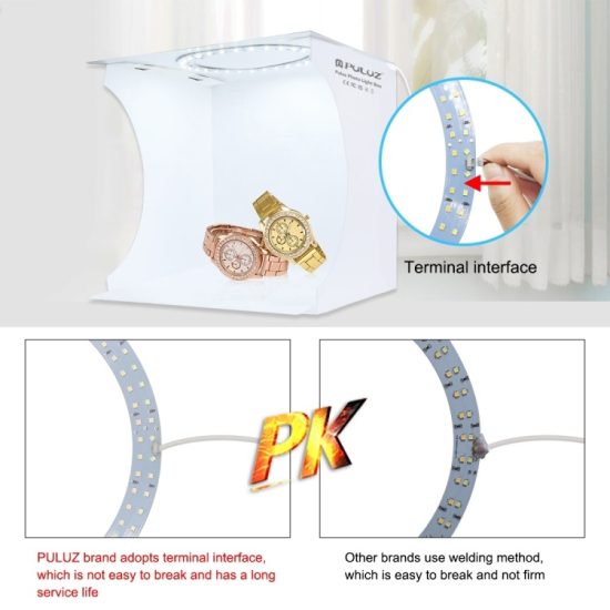 PULUZ 23cm Ring LED Panel Folding Portable Light Photo Lighting Studio Shooting Tent Box Kit with 6 Colors Backdrops PULUZ 23cm Ring LED Panel Folding Portable Light Photo Lighting Studio Shooting Tent Box Kit with 6 Colors Backdrops