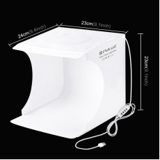 PULUZ 23cm Ring LED Panel Folding Portable Light Photo Lighting Studio Shooting Tent Box Kit with 6 Colors Backdrops