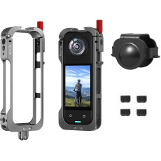 Flymily Metal Cage Rig Housing Frame with Lens Cover for Insta360 X5
