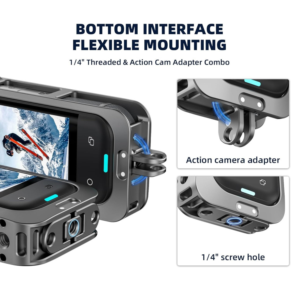 Flymily Metal Cage Rig Housing Frame with Lens Cover for Insta360 X5