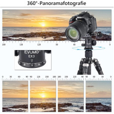 EVUMO Mini 28mm Ball Head Tripod Head with Handle