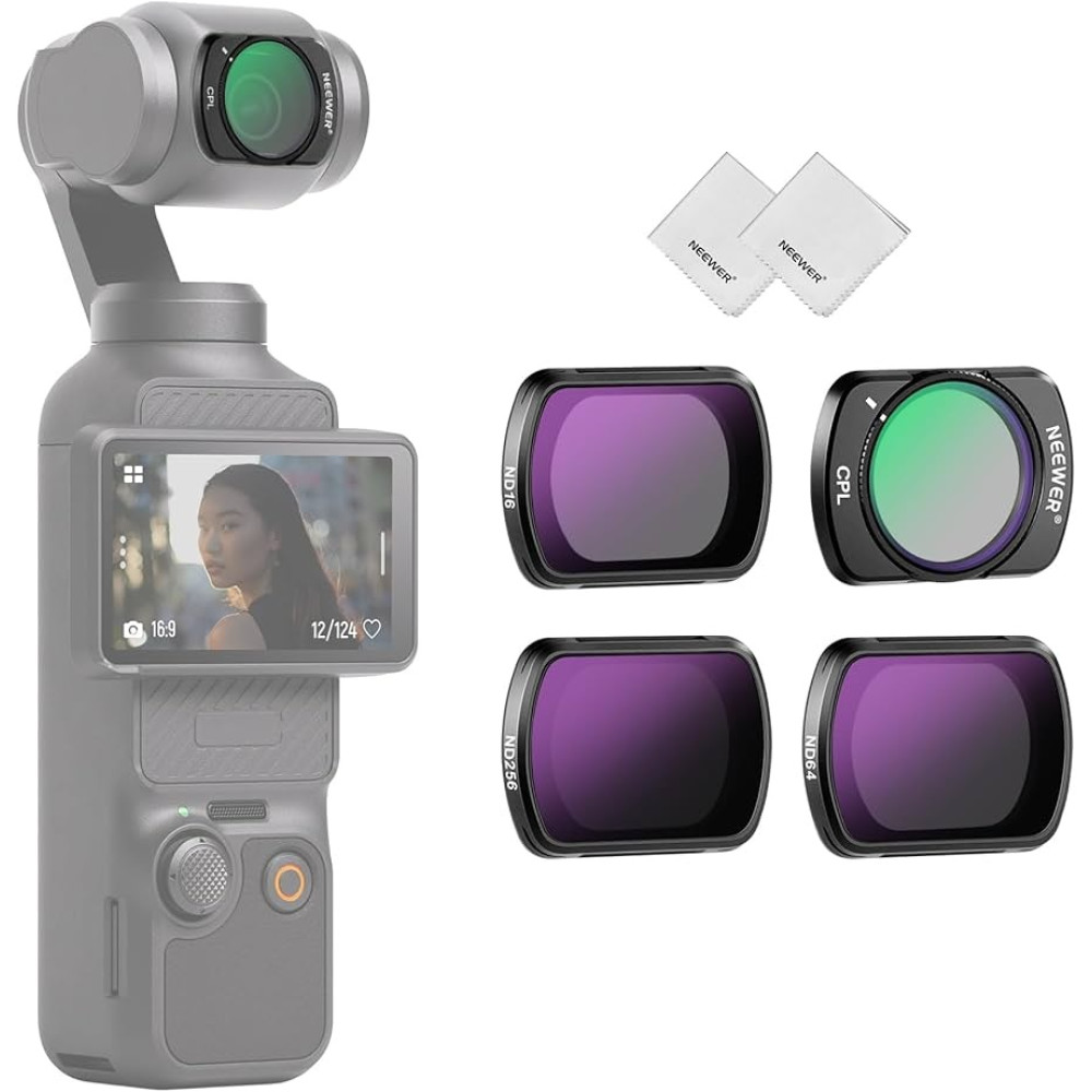 NEEWER ND16 ND64 ND256 CPL Variable ND Filter & Screen Protector Compatible with DJI Osmo Pocket 3/4