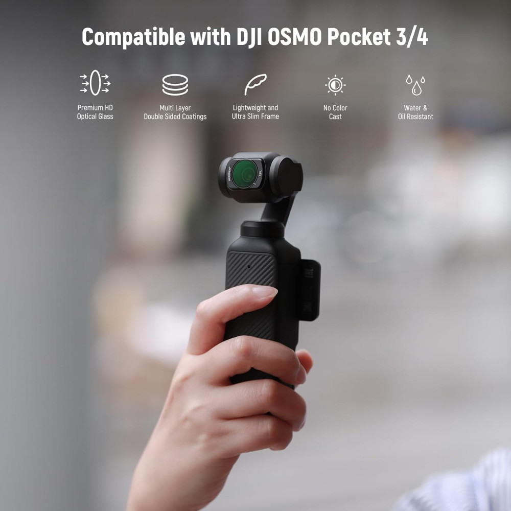 NEEWER ND16 ND64 ND256 CPL Variable ND Filter & Screen Protector Compatible with DJI Osmo Pocket 3/4