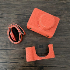 Camera Protective Case Full Camera Case Carrying Bag and Shoulder Strap for Fujifilm X100VI Camera (Orange)